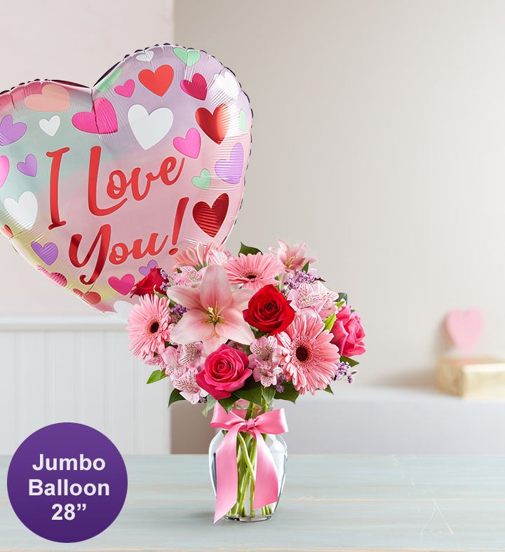 Fields of Europe Romance with Jumbo Love Balloon