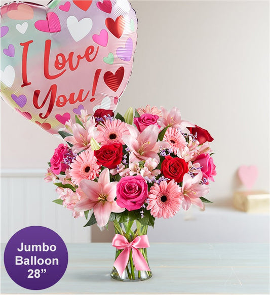Fields of Europe Romance with Jumbo Love Balloon