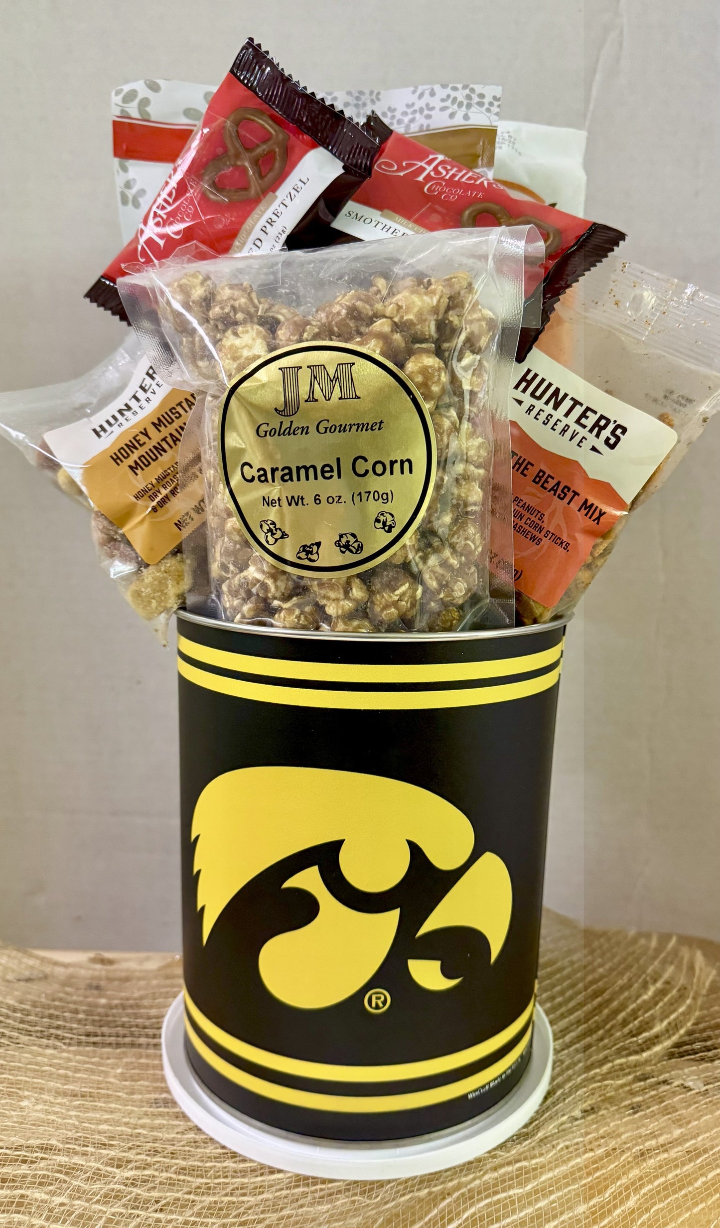 JGB Sports - Iowa Hawkeyes Gift Tin Basket - Made In America