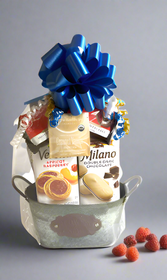 Small Flowers & Garden  Tin Gift Basket