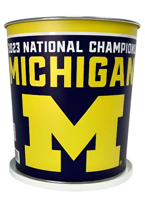 JGB Sports - 2023 NCAA FBS Champions Michigan Wolverines Gift Tin Basket - Made In USA