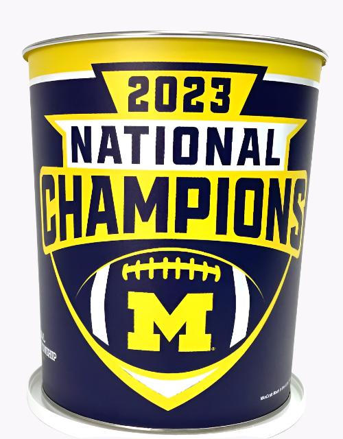 JGB Sports - 2023 NCAA FBS Champions Michigan Wolverines Gift Tin Basket - Made In USA